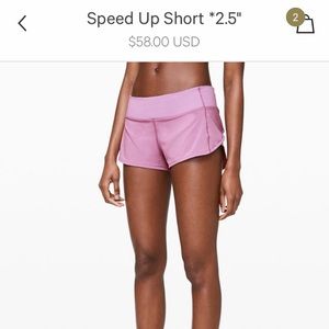 Lululemon Speed Up Short! Size 4 great condition.